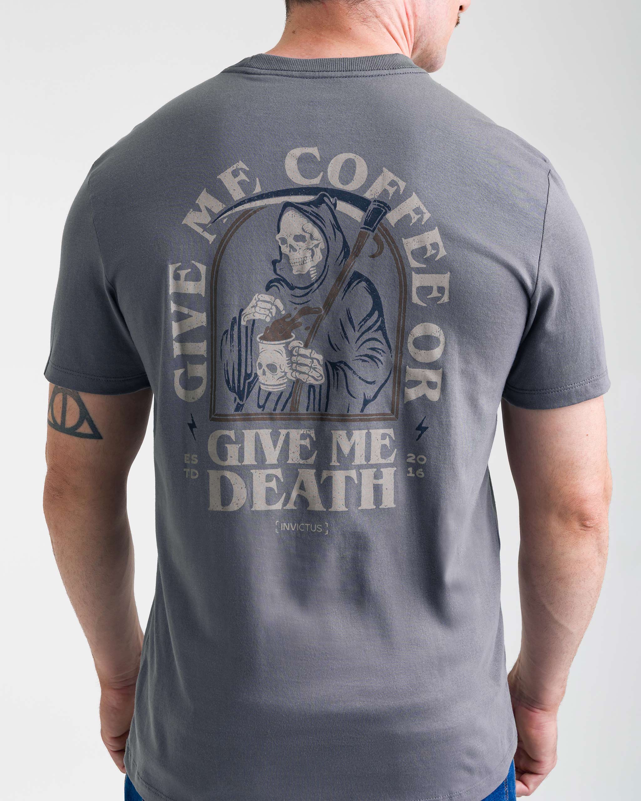 Camiseta Concept Give Me Coffee Masculina - Chumbo