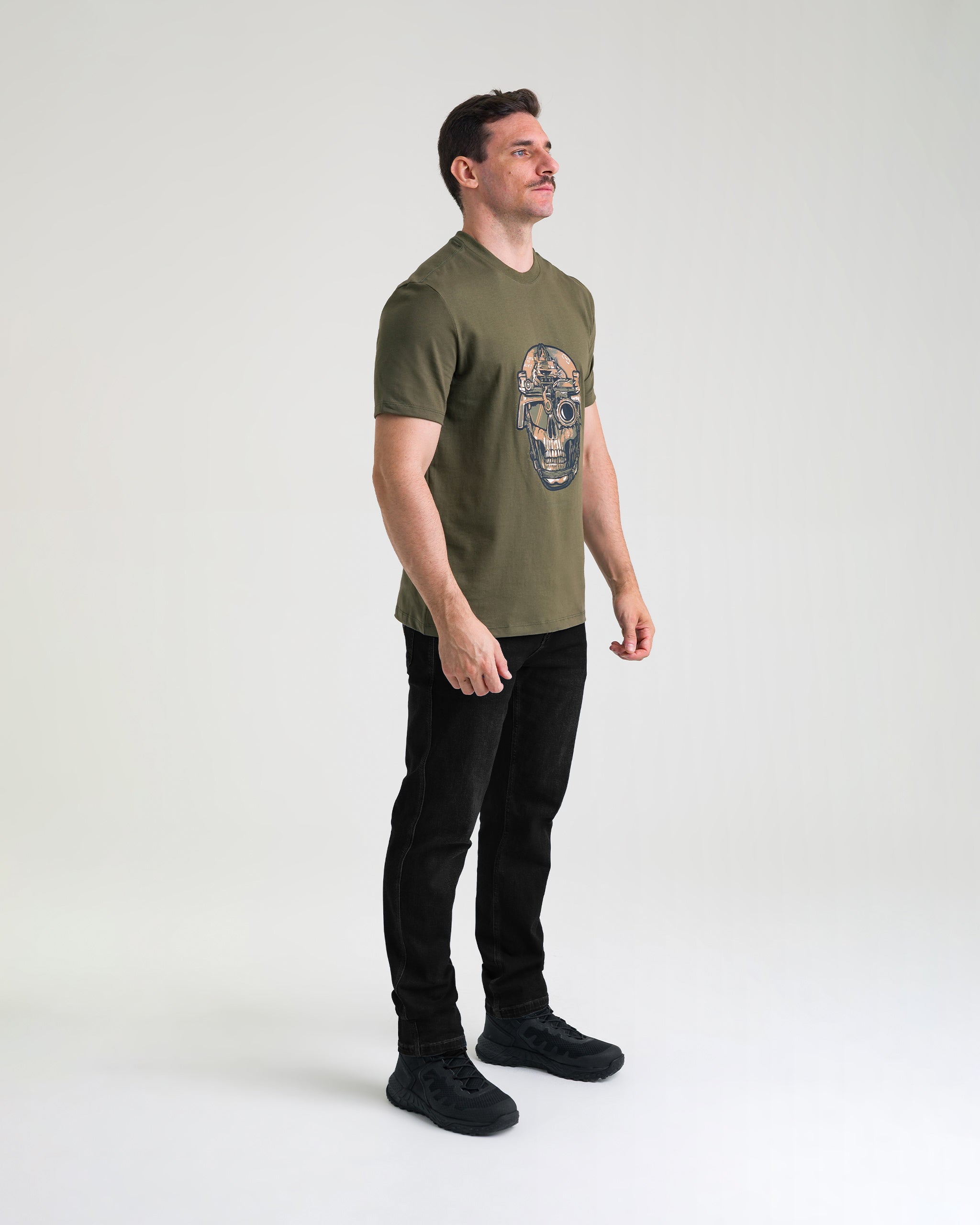 Camiseta Concept Old Skull 10 anos - Verde - INVICTUS