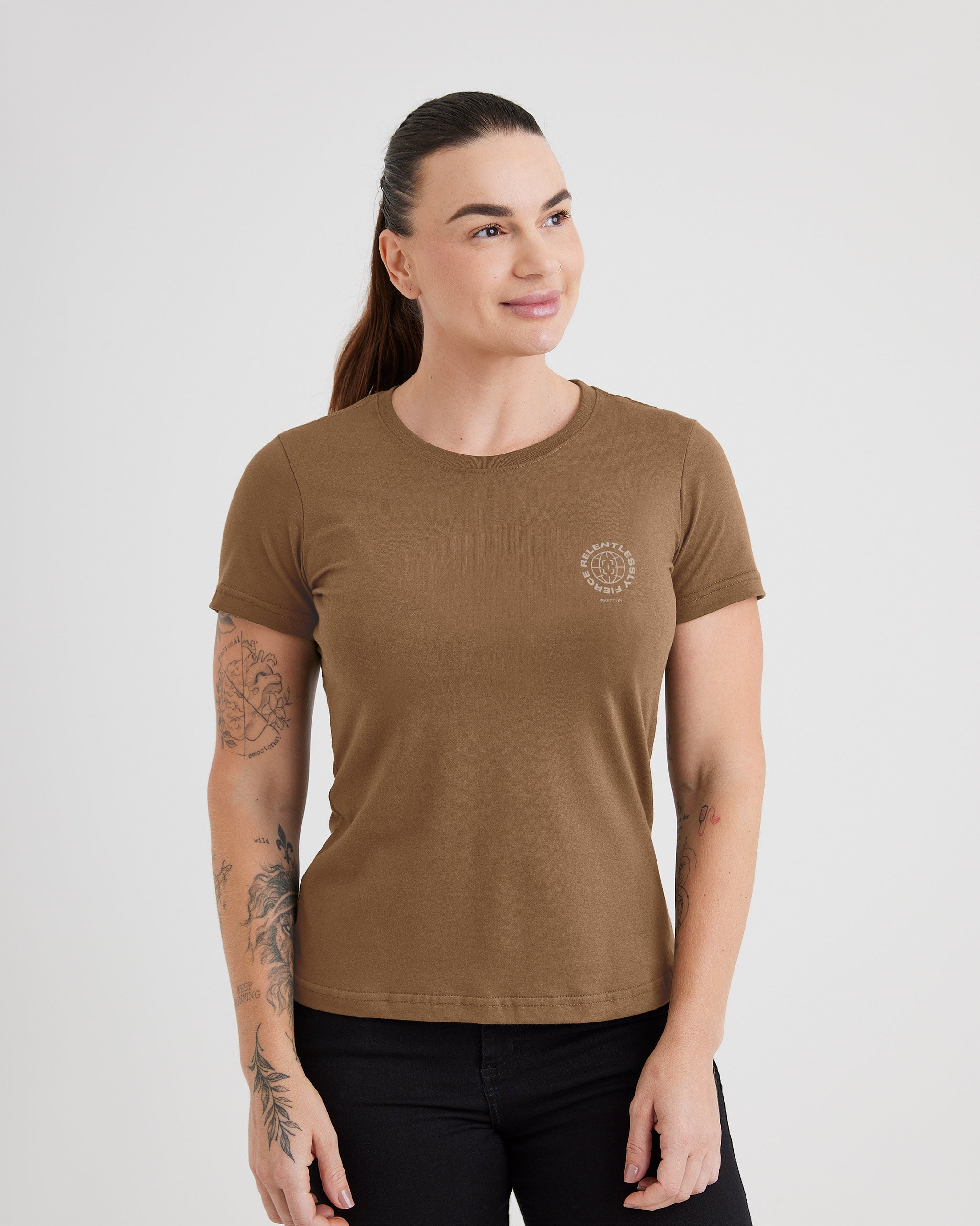 Camiseta Concept Feral Focus Feminina - Marrom