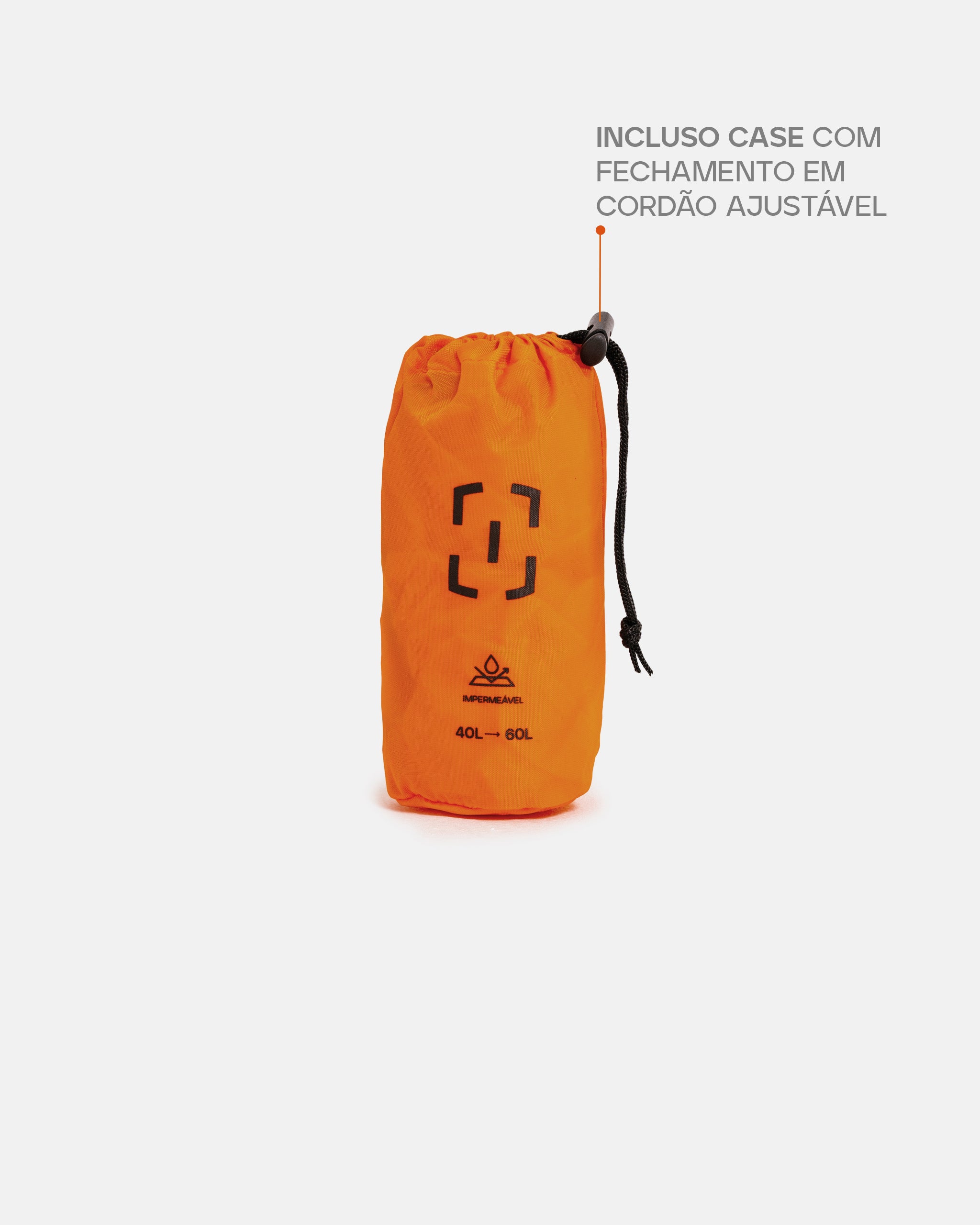 Capa de Chuva Drypack para Mochila 40L a 60L - Laranja