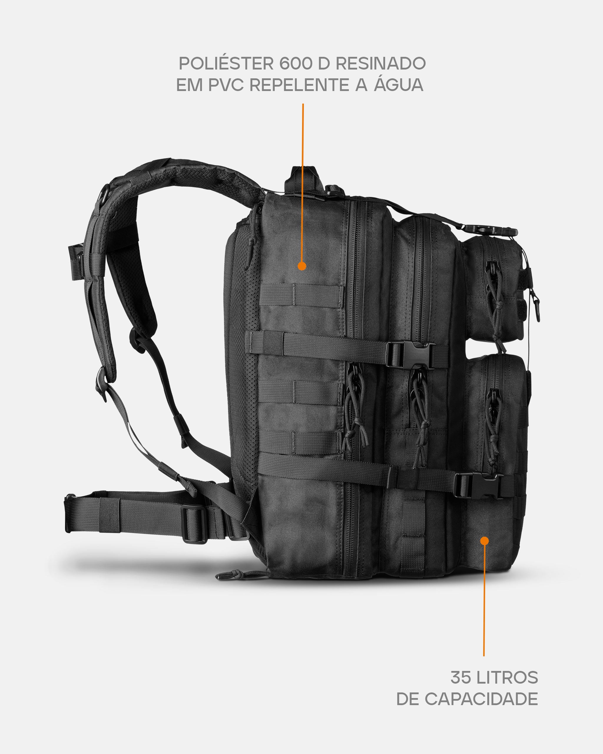 Mochila Assault Urban 35L - Preta