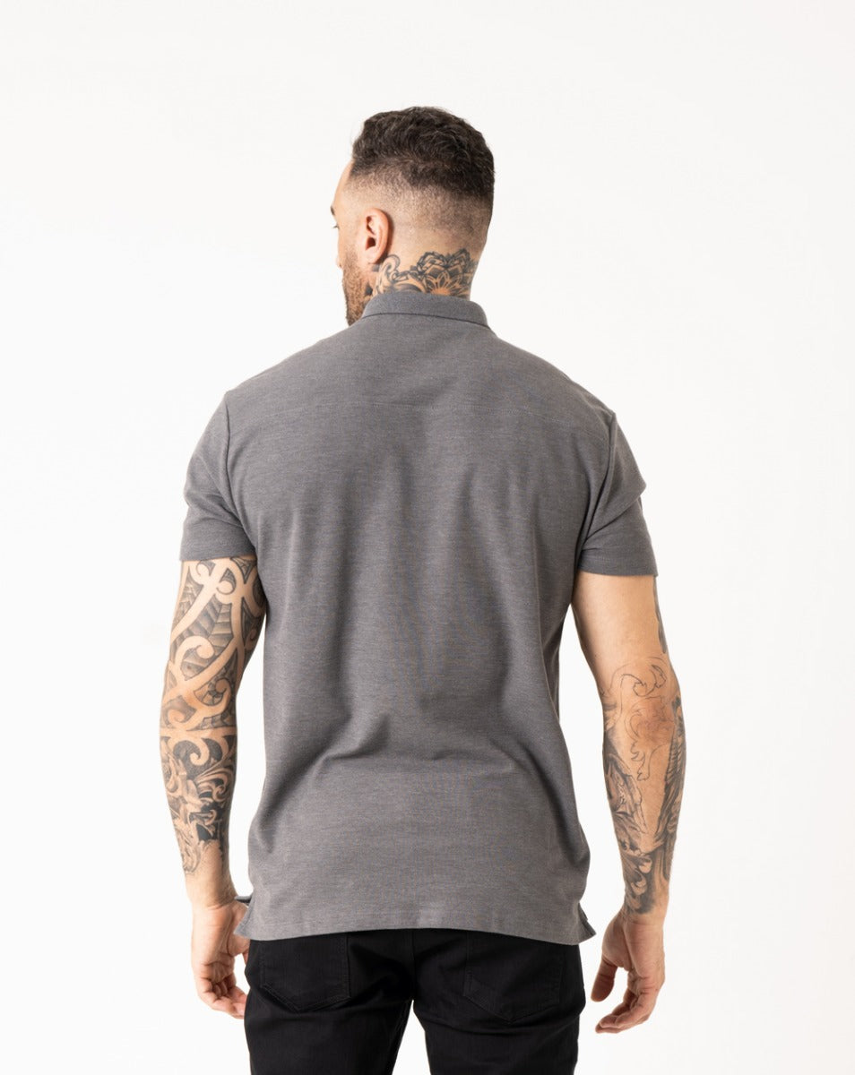 Camisa Polo Division - Cinza Mescla