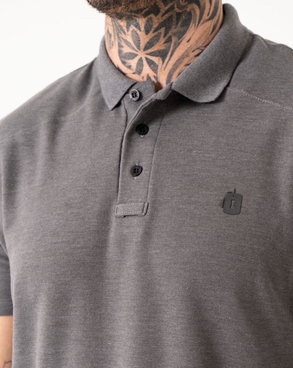 Camisa Polo Division - Cinza Mescla