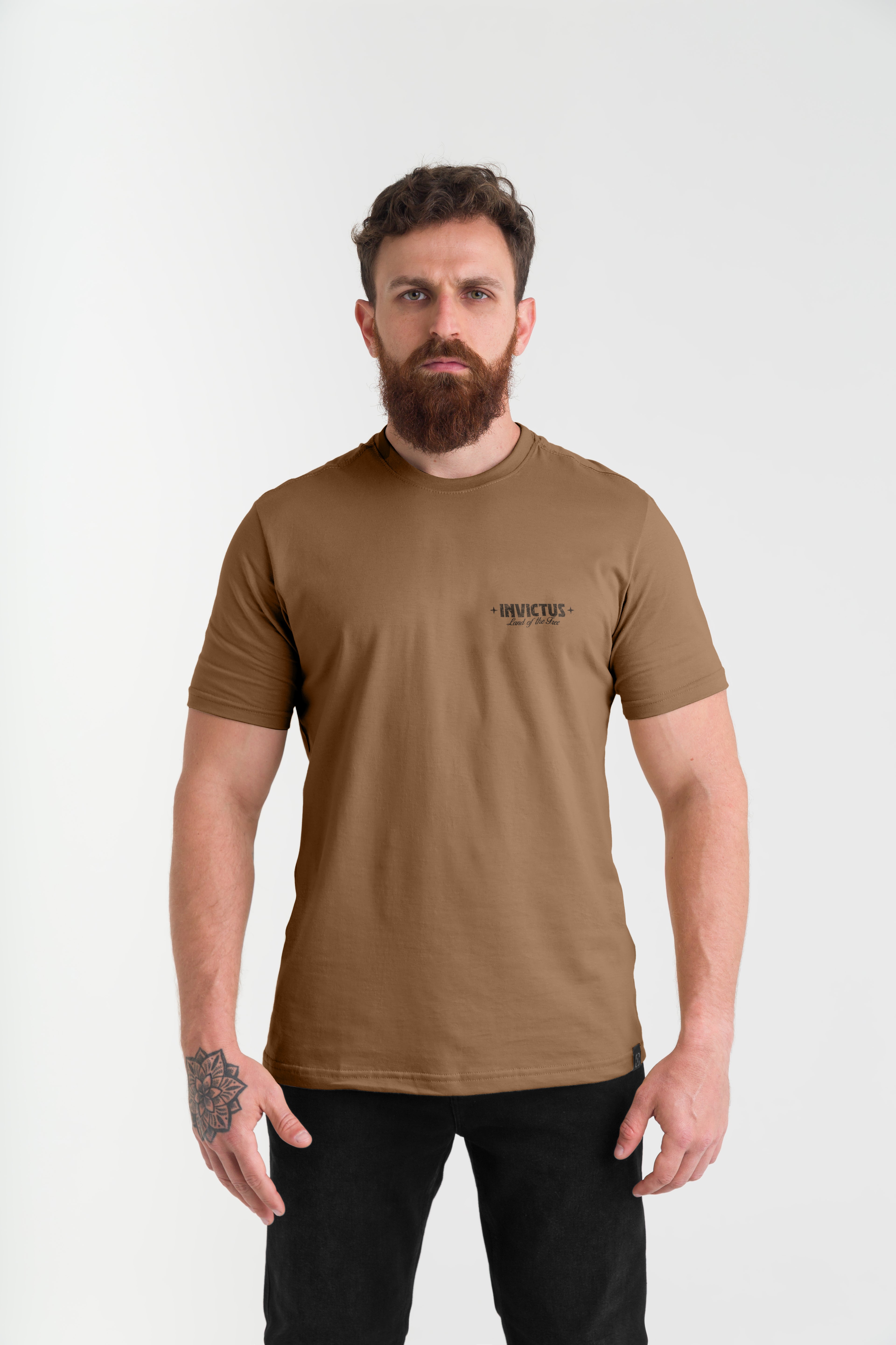 Camiseta Concept Don’t Tread Flag - Marrom - INVICTUS