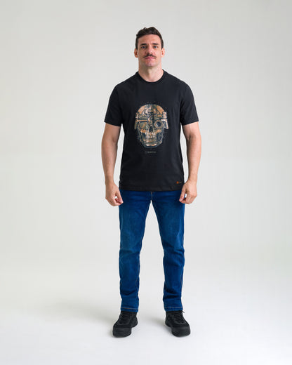 Camiseta Concept Old Skull 10 anos - Preta - INVICTUS