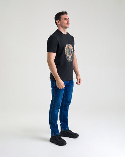 Camiseta Concept Old Skull 10 anos - Preta - INVICTUS