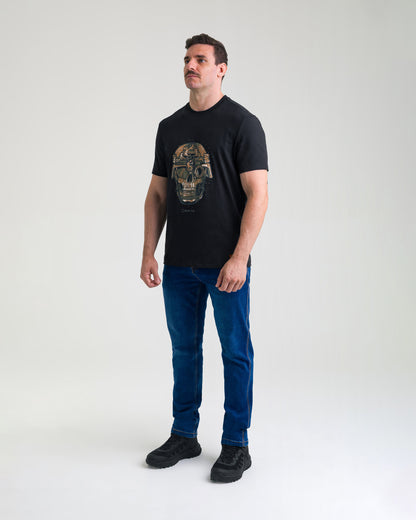 Camiseta Concept Old Skull 10 anos - Preta - INVICTUS