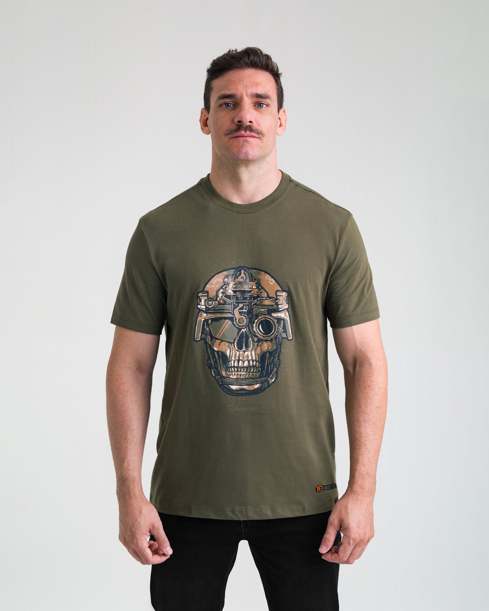 Camiseta Concept Old Skull 10 anos - Verde - INVICTUS
