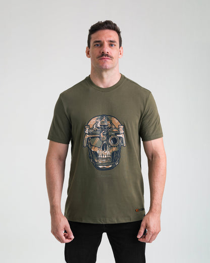 Camiseta Concept Old Skull 10 anos - Verde - INVICTUS