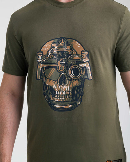 Camiseta Concept Old Skull 10 anos - Verde - INVICTUS
