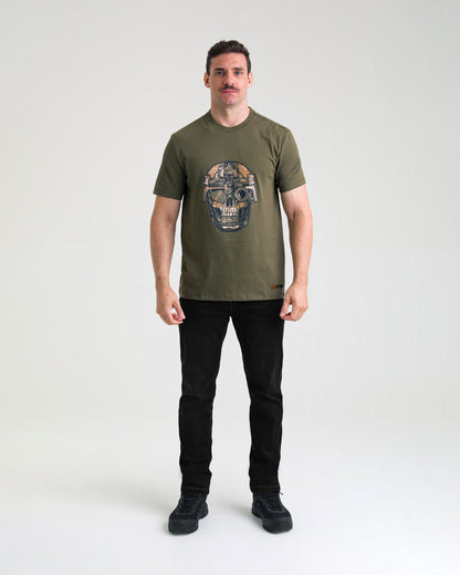 Camiseta Concept Old Skull 10 anos - Verde - INVICTUS
