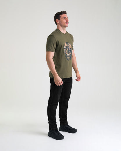 Camiseta Concept Old Skull 10 anos - Verde - INVICTUS