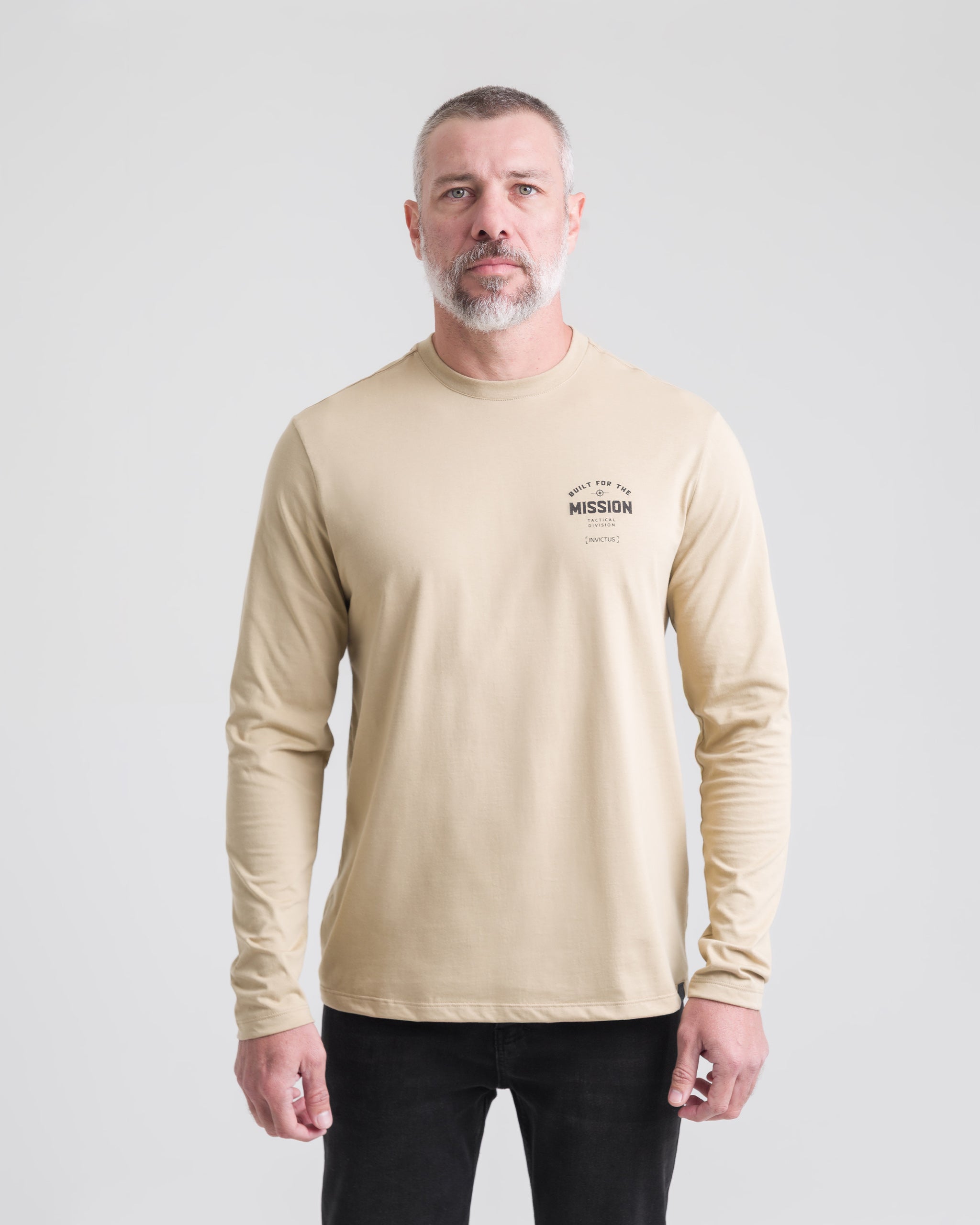 Camiseta Concept On Mission Manga Longa Masculina - Cáqui (Shot Fair) - INVICTUS