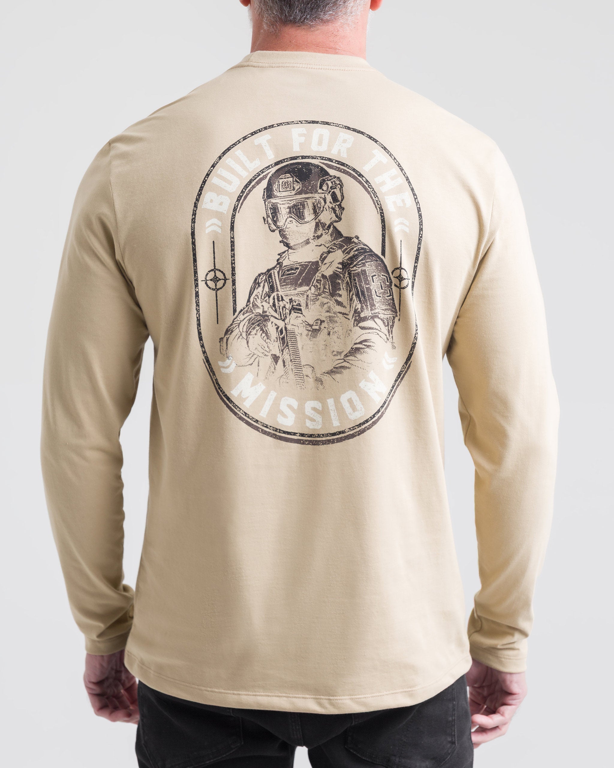 Camiseta Concept On Mission Manga Longa Masculina - Cáqui (Shot Fair) - INVICTUS