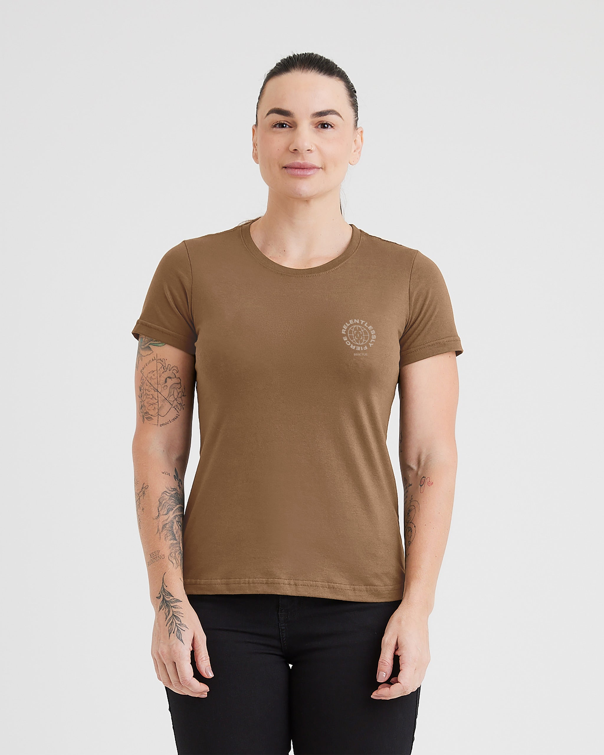 Camiseta Concept Feral Focus Feminina - Marrom - INVICTUS