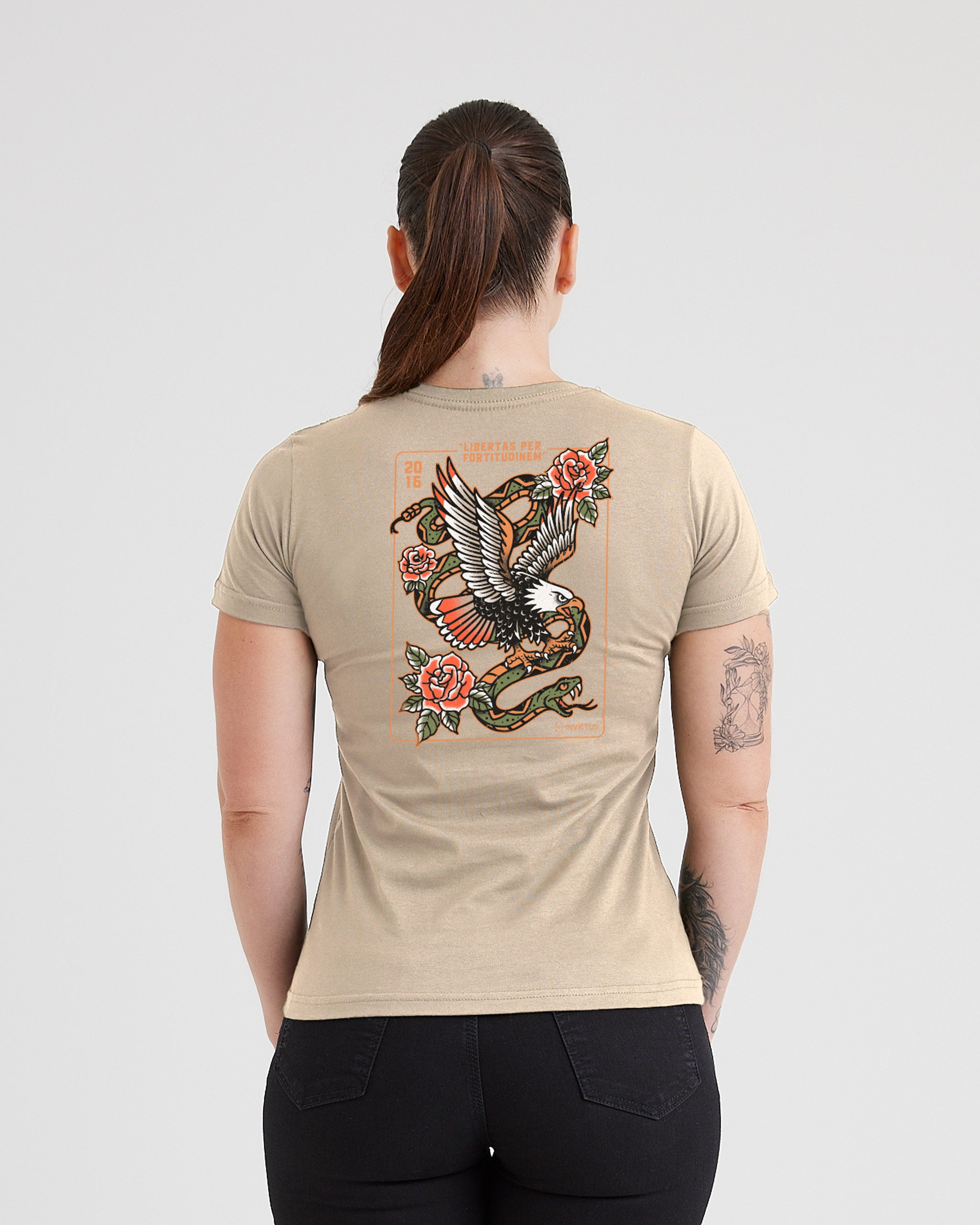 Camiseta Concept Free Bird Feminina - Cáqui - INVICTUS