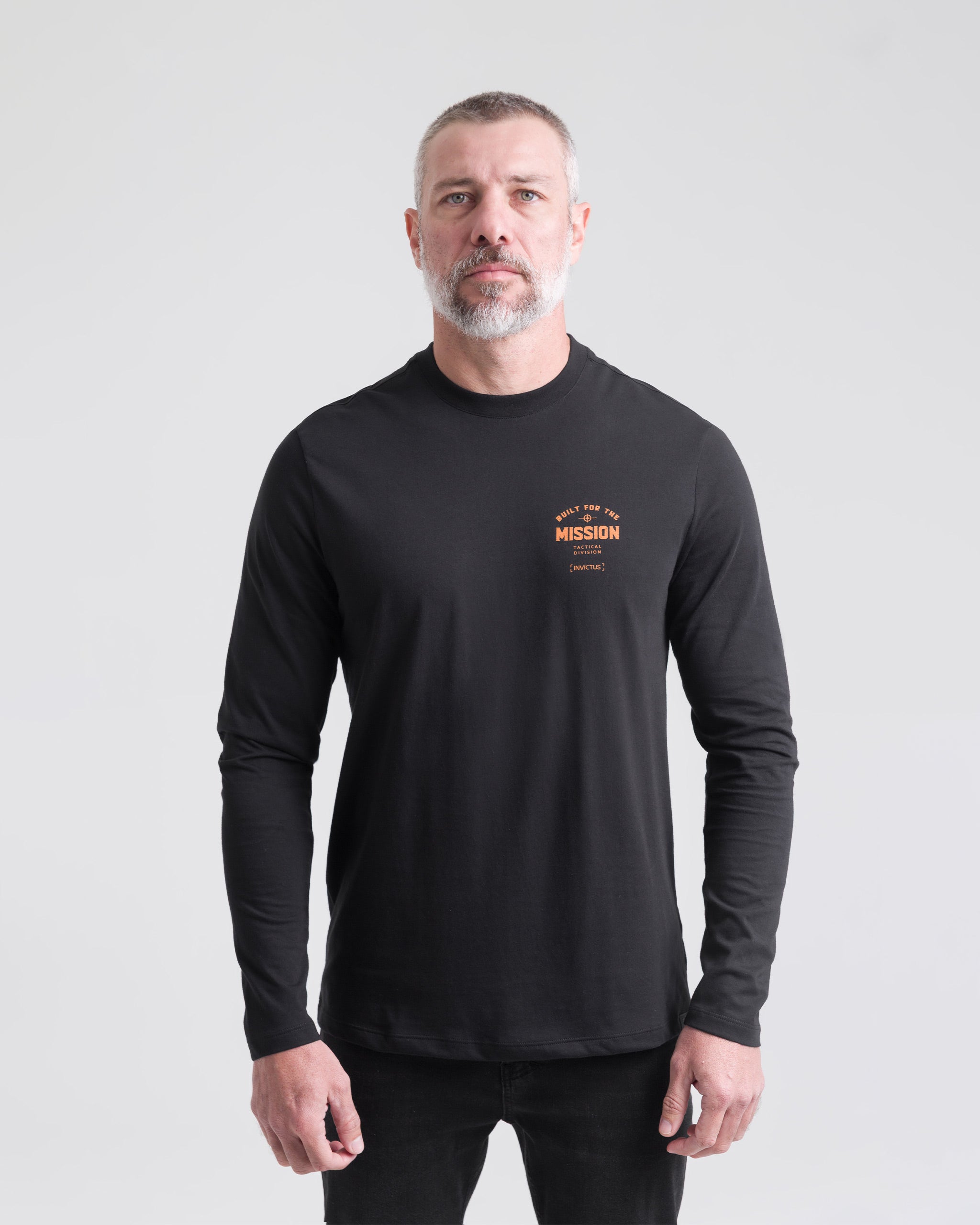 Camiseta Concept On Mission Manga Longa Masculina - Preta (Shot Fair) - INVICTUS