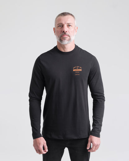 Camiseta Concept On Mission Manga Longa Masculina - Preta