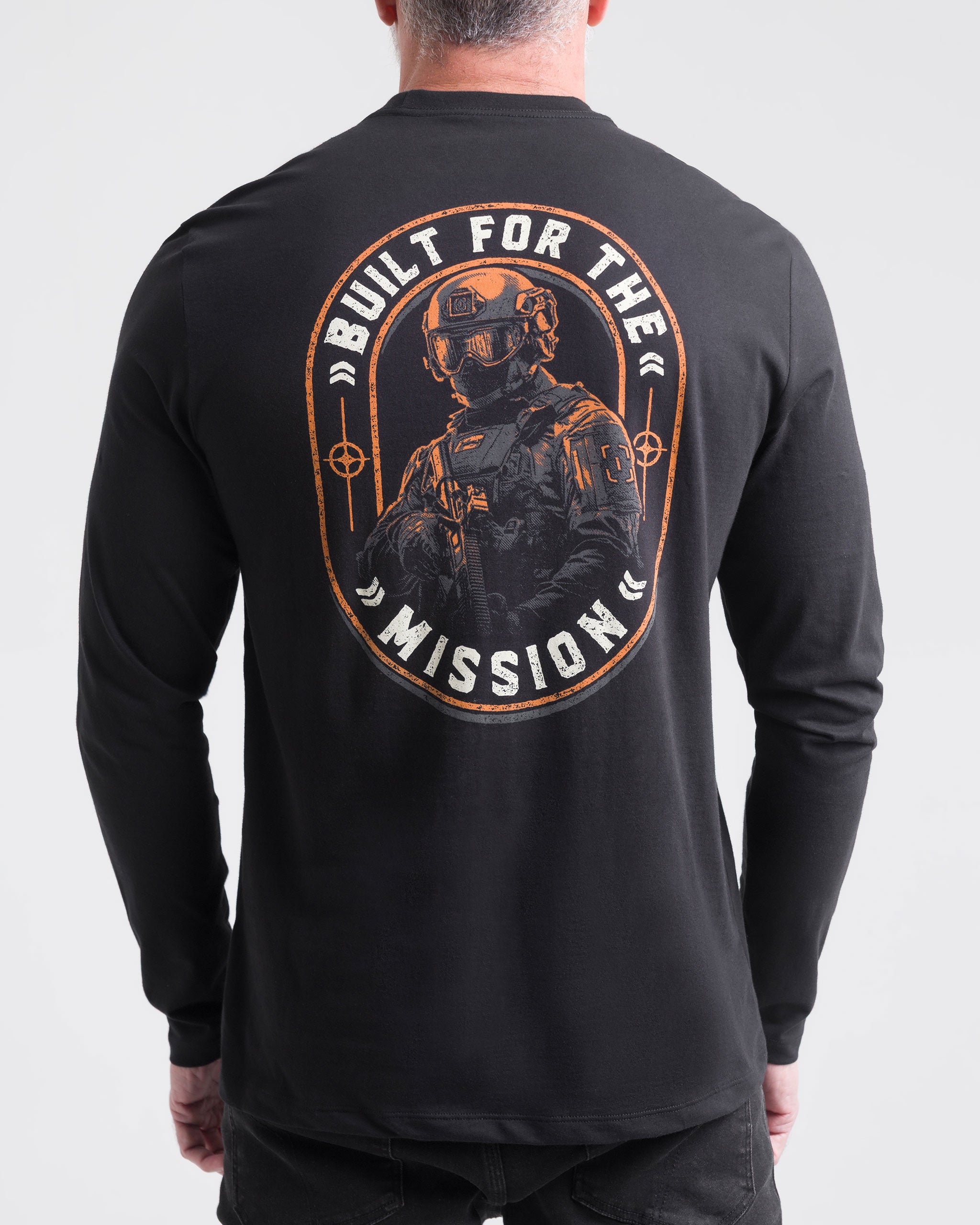 Camiseta Concept On Mission Manga Longa Masculina - Preta (Shot Fair) - INVICTUS