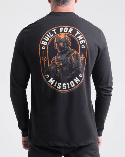 Camiseta Concept On Mission Manga Longa Masculina - Preta