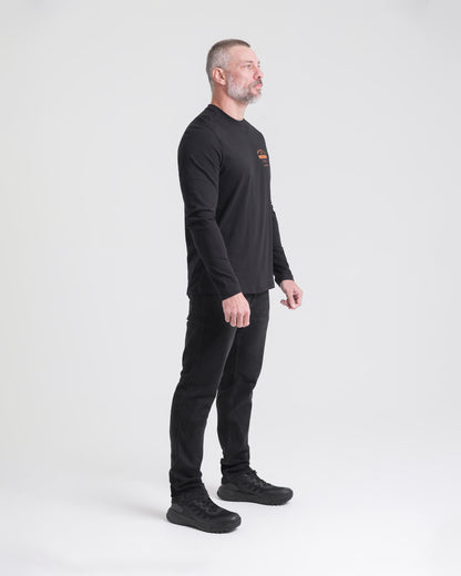 Camiseta Concept On Mission Manga Longa Masculina - Preta