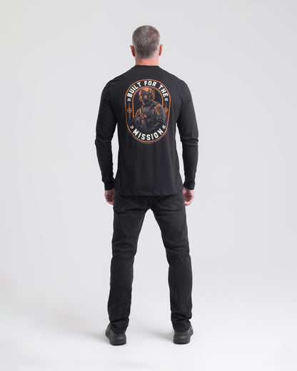 Camiseta Concept On Mission Manga Longa Masculina - Preta