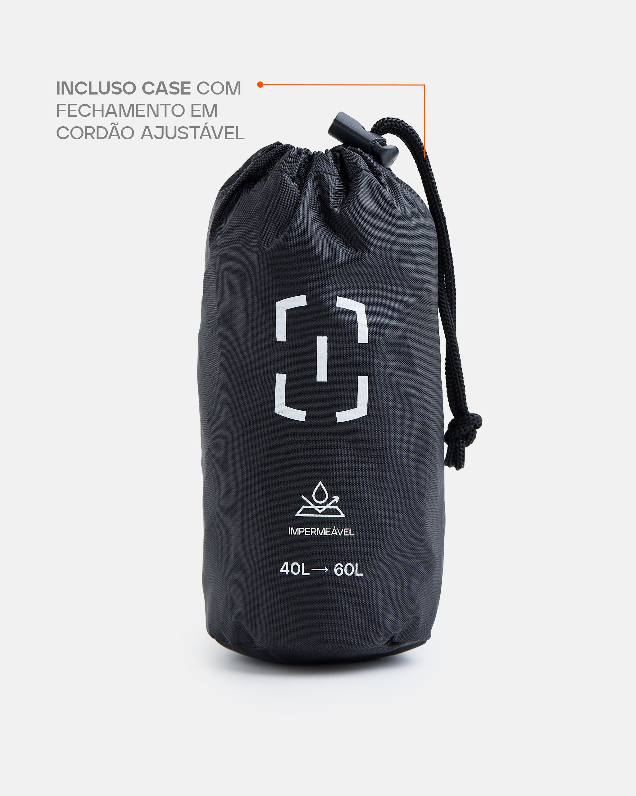 Capa de Chuva Drypack para Mochila 40L a 60L - Preta