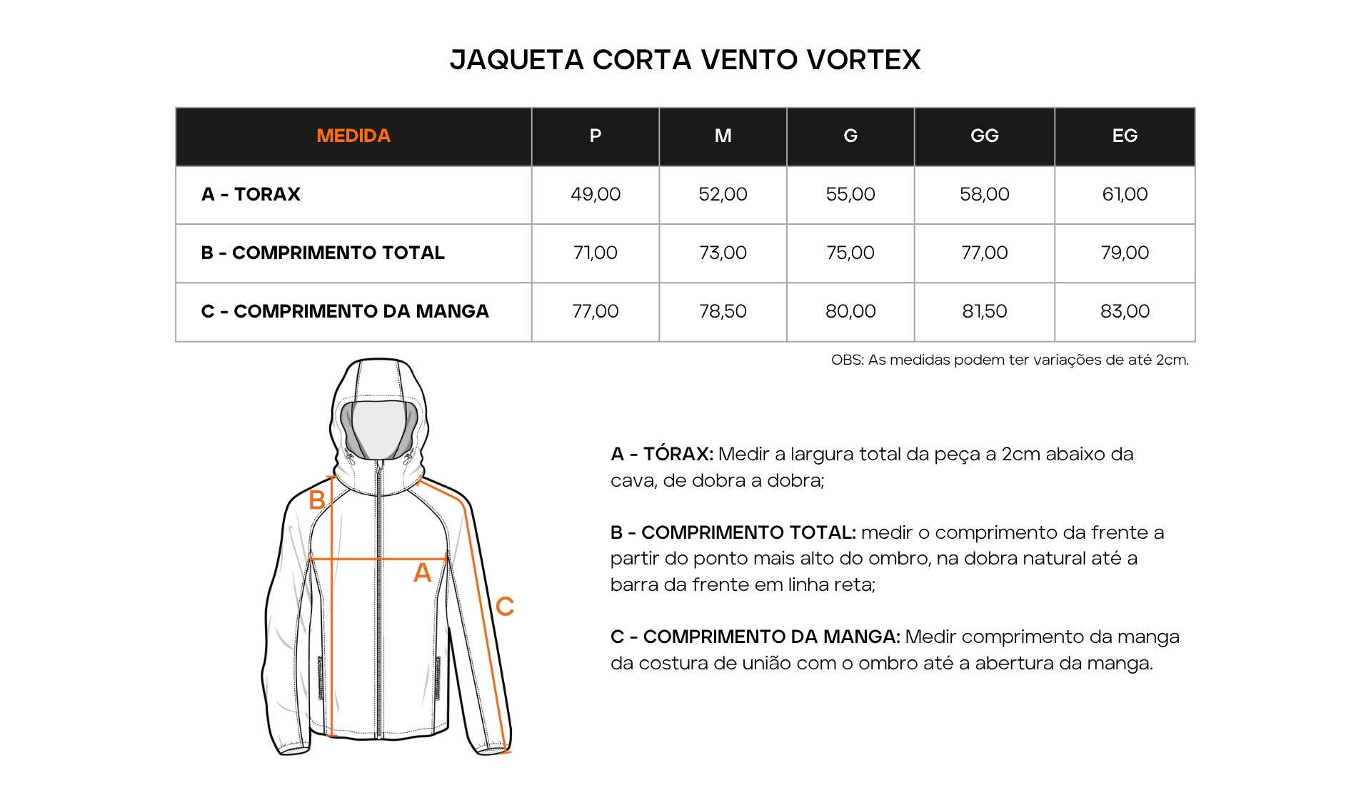 Tabela de Medidas 1