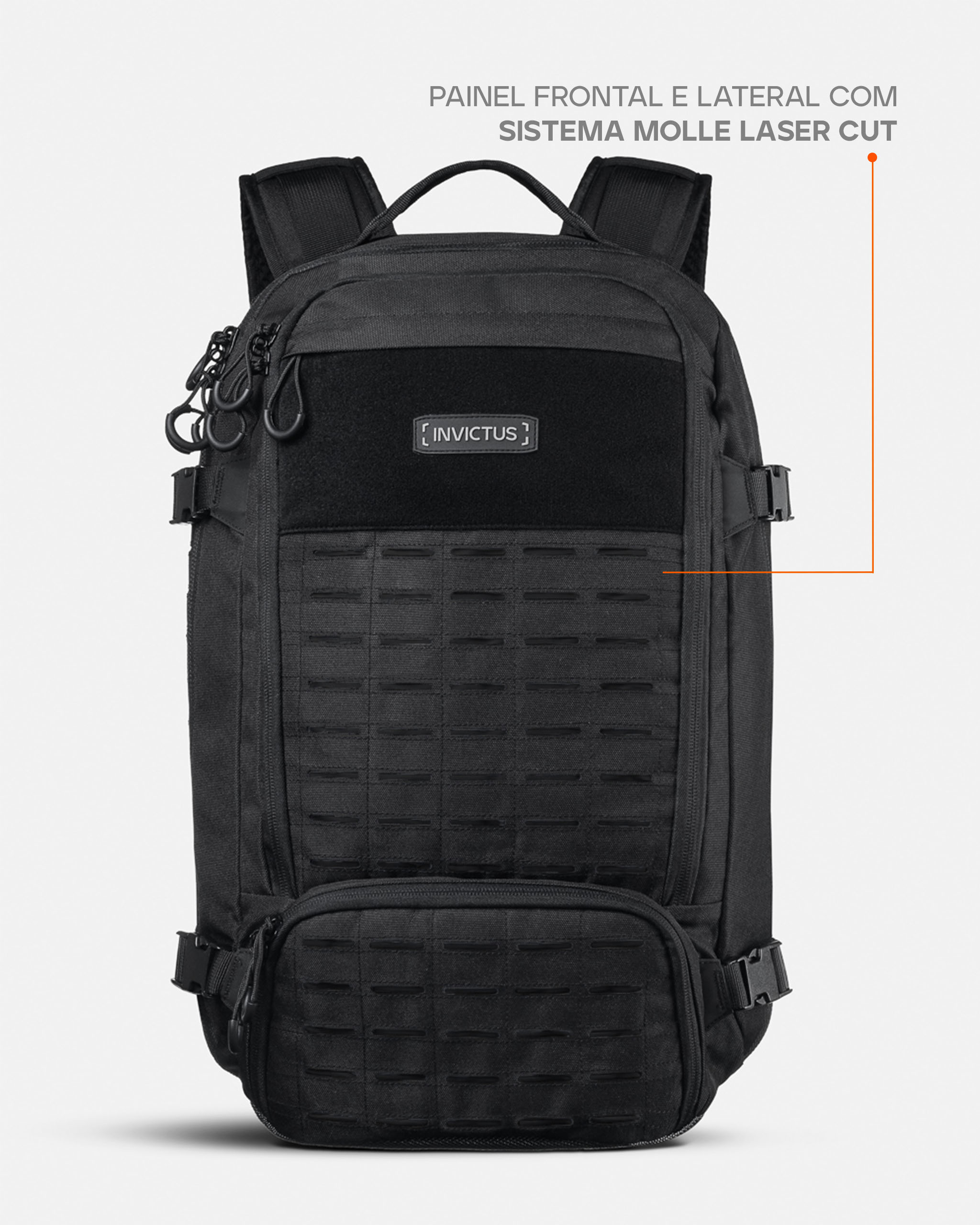 Mochila Tática Giant PRO 42L a 55L - Preta