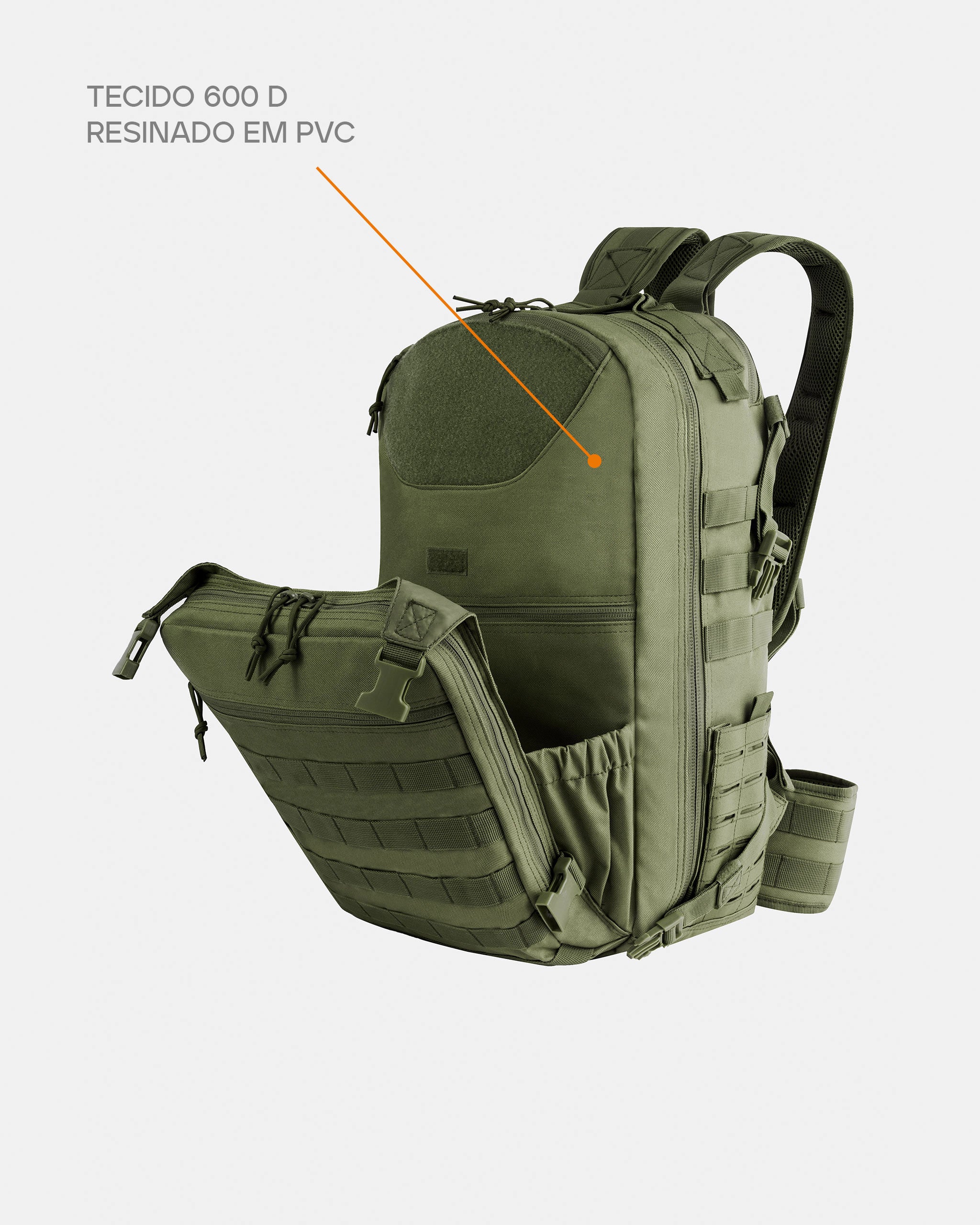 Mochila Mission 2.0 INVICTUS - Verde | 600D MOLLE