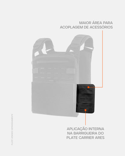 Painel Lateral Interno para Plate Carrier Ares - Preto