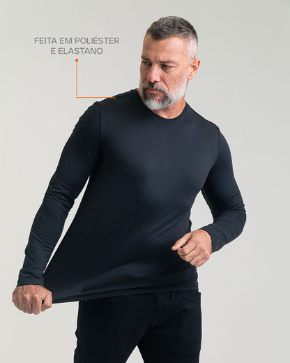 Blusa Segunda Pele Thermo Masculina - Preta