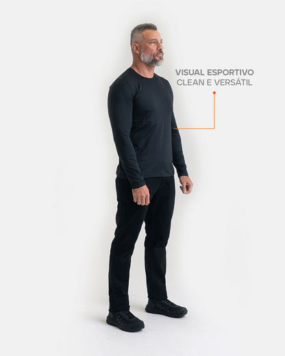 Blusa Segunda Pele Thermo Masculina - Preta