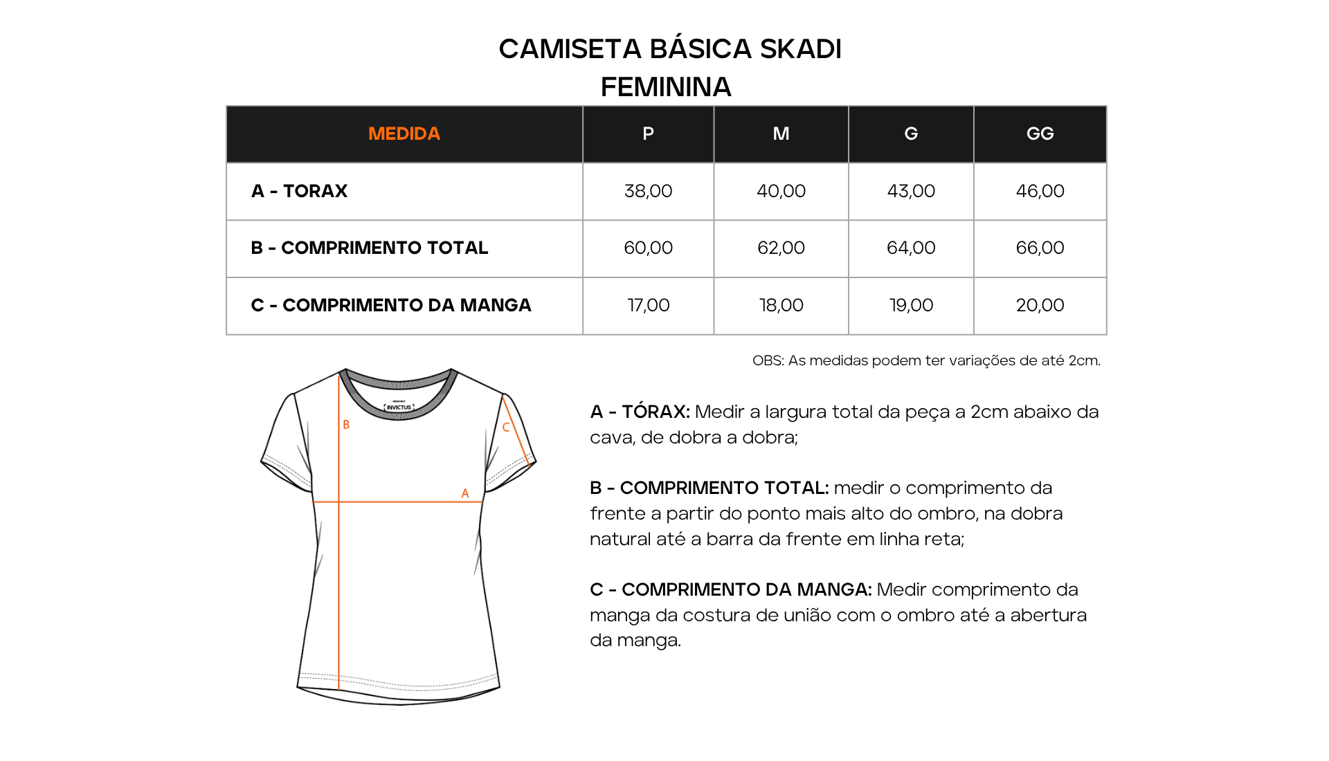 Tabela de Medidas 1
